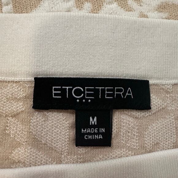 Etcetera white & tan knit knee-length pencil skirt size M - Picture 4 of 8